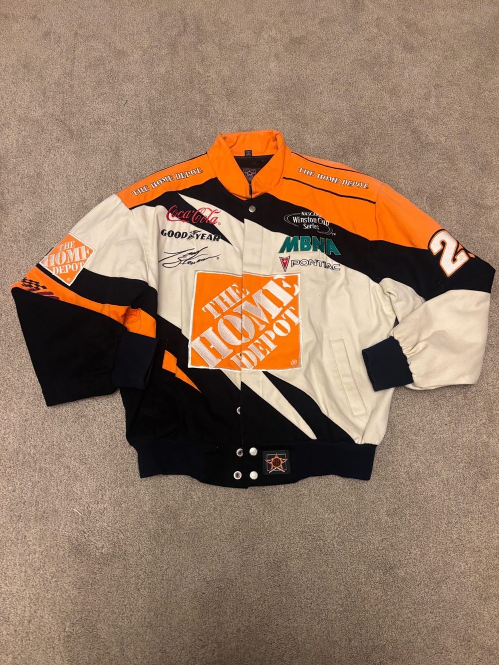 The Home Depot Orange & Black Racing Varsity Bomber Jacket